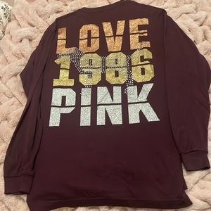 Women’s PINK long sleeve, sequined and glittery